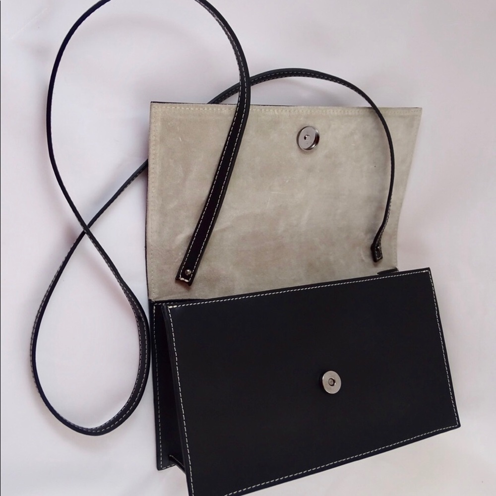 🆕VITTORIA NAPOLI Black Leather Crossbody Satchel
